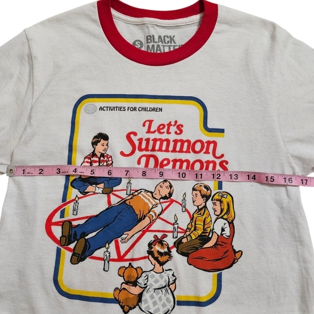 Steven Rhodes "Let's Summon Demons" White Ringer Tee - Picture 7 of 10